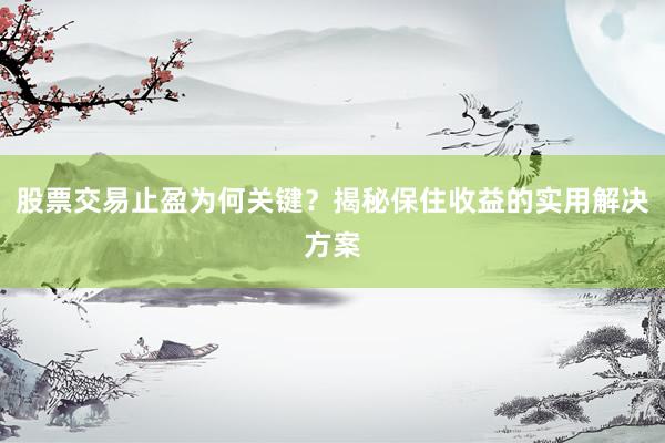 股票交易止盈为何关键？揭秘保住收益的实用解决方案