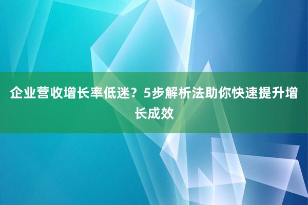 企业营收增长率低迷？5步解析法助你快速提升增长成效