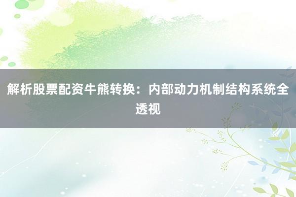 解析股票配资牛熊转换：内部动力机制结构系统全透视