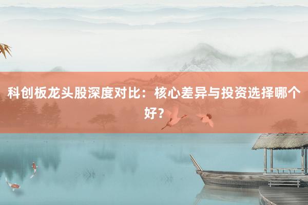 科创板龙头股深度对比：核心差异与投资选择哪个好？