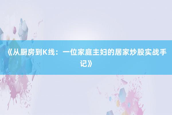 《从厨房到K线：一位家庭主妇的居家炒股实战手记》