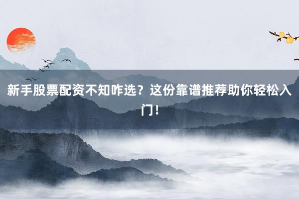 新手股票配资不知咋选？这份靠谱推荐助你轻松入门！