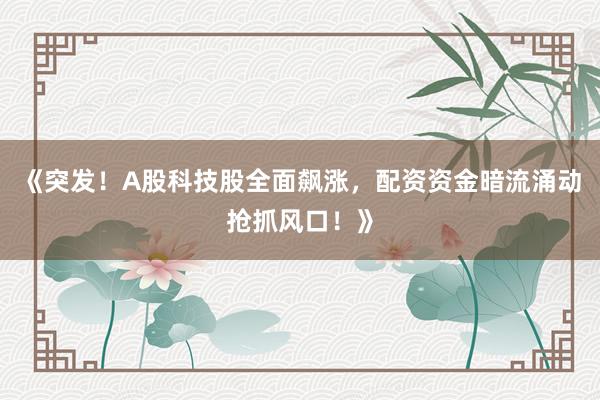 《突发！A股科技股全面飙涨，配资资金暗流涌动抢抓风口！》
