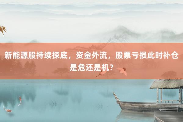 新能源股持续探底，资金外流，股票亏损此时补仓是危还是机？